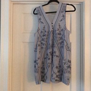Blue free people printed dress